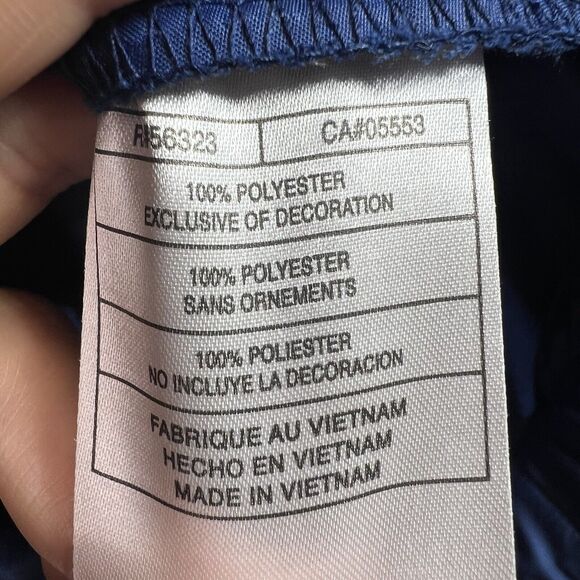 Nike Golf Y2K V Neck Long Sleeve Pullover Blue Front Pockets Windbreaker Men's L - Picture 8 of 10